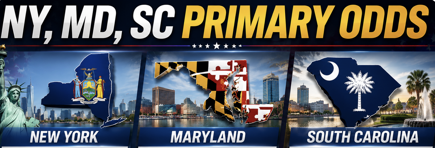 Primary Odds Available for Betting Tuesday June 23: New York State, Maryland, South Carolina