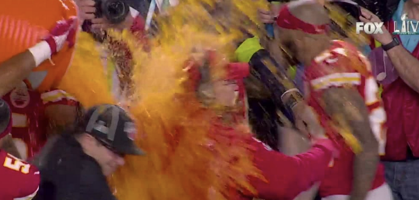 Orange Gatorade bath
