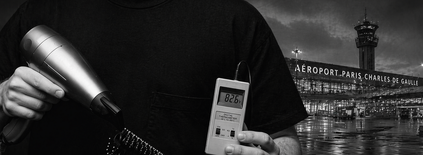 Hairdryer Paris Airport