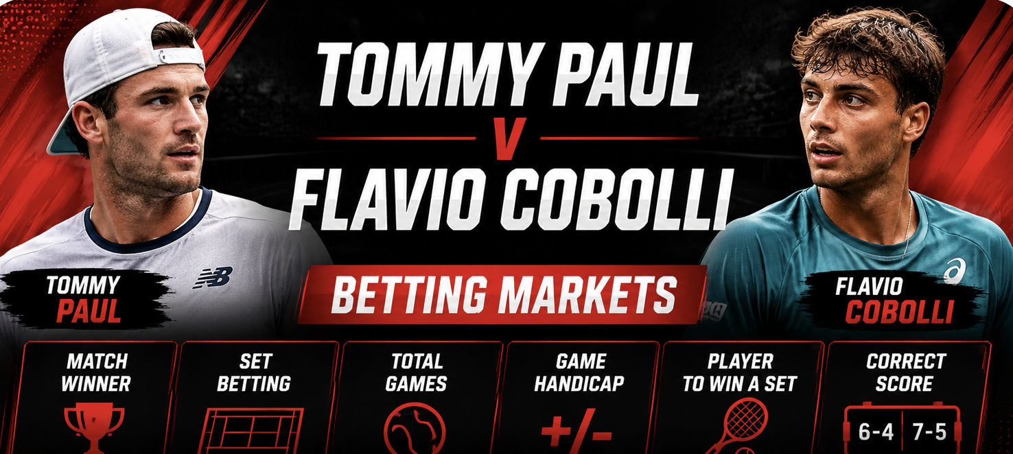 Tommy Paul v Flavio Cobolli Betting Markets - ATP Cincinnati · Quarterfinal Odds 20 August