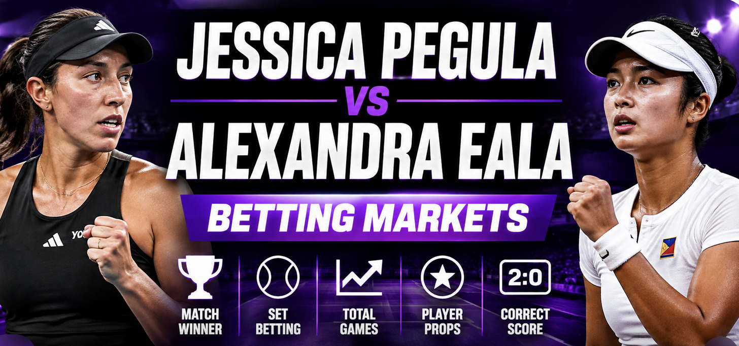 Jessica Pegula v Alexandra Eala Betting Markets - WTA Washington 2026 Odds