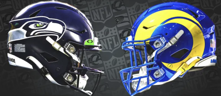 Seahawks vs. Rams helmets 