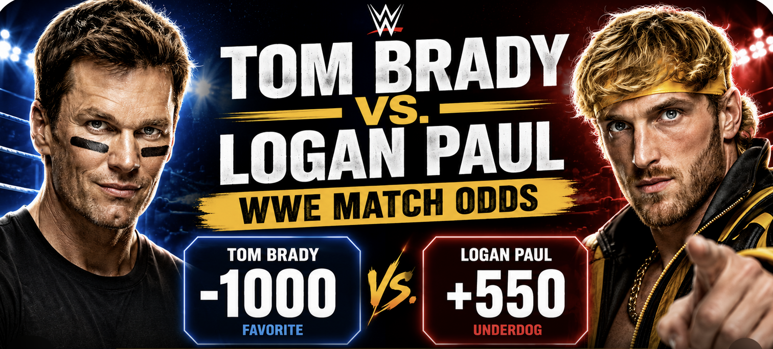Tom Brady vs Logan Paul WWE Match Odds
