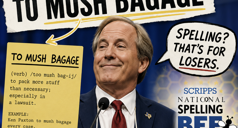 Ken Paxton in a faux spelling bee