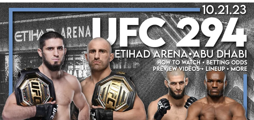 UFC 294 Betting Percentages for Main Card