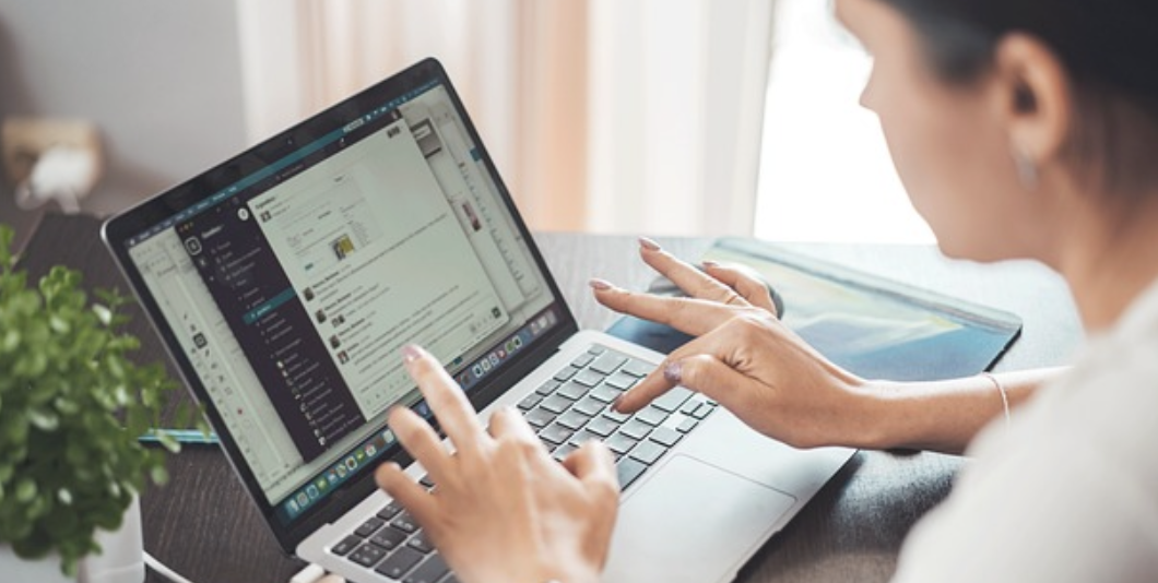 Woman on a laptop