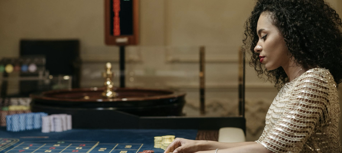 Woman playing a casino game