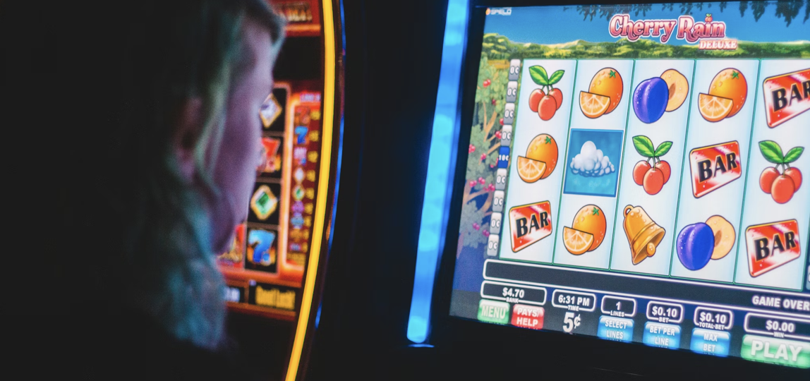 Woman playing slots
