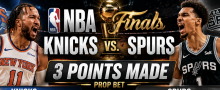 NBA Finals Knicks vs. Spurs 3 Points Made Prop Bet Game 1: Josh Hart, Devin Vassell, Julian Champagnie