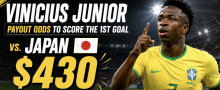 Vinicius Junior Goalscorer Payout Odds – Brazil vs. Japan | World Cup 2026