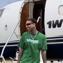 1Win airplane with man stepping out