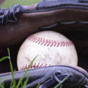 Baseball in glove