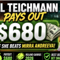 What Are the Payout Odds If Jil Teichmann Wins vs. Mirra Andreeva - 2026 French Open?