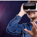 Man playing a VR casino