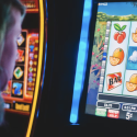 Woman playing slots