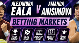 Alexandra Eala v Amanda Anisimova Betting Markets - WTA Cincinnati Odds