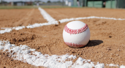 Baseball on field
