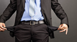 Man with empty pockets