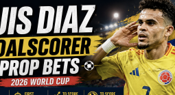 First, Anytime Goal Scorer Prop Bet Payout Odds - Colombia v DR Congo: Luis Diaz, Luis Suarez, James Rodriguez