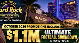 Seminole Hard Rock Hotel & Casino Hollywood Florida October 2026 Promotions Include $1.1M Ultimate Football Showdown Drawings