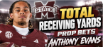 Alabama vs Mississippi State Total Receiving Yards Prop Bets: Anthony Evans, Ryan Coleman-Williams