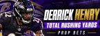 Ravens vs. Browns Total Rushing Yards Prop Bets: Derrick Henry