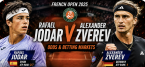2026 French Open Betting Markets: Rafael Jodar v Alexander Zverev 