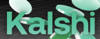 Kalshi name against a black backdrop in green letters