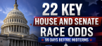 22 key House and Senate Race Odds 99 Days Before Midterms