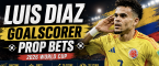 First, Anytime Goal Scorer Prop Bet Payout Odds - Colombia v DR Congo: Luis Diaz, Luis Suarez, James Rodriguez