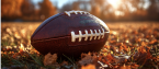NFL football on leaves