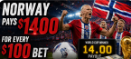 Norway Payout Odds to Win the 2026 World Cup Now 5th Shortest at US$1400 on a US$100 Bet