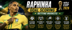 First, Anytime Goal Scorer Prop Bet Payout Odds - Brazil vs. Norway: Raphinha, Matheus Cunha, Rayan