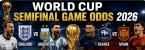 World Cup Semifinal Game Odds 2026: England vs. Argentina, France vs. Spain